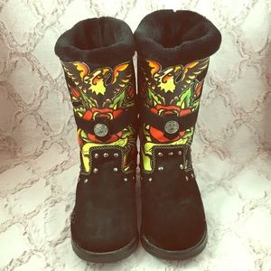 Ed Hardy Fur Lined Boots
